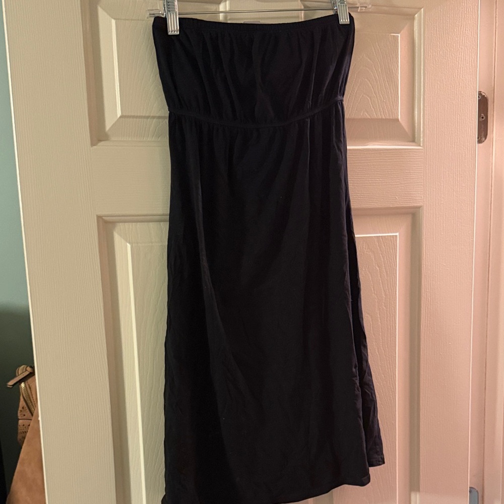 Vintage Hard Tail Strapless Black Dress